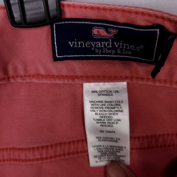 Vineyard Vines Slim Pants Mens 36x30 Pink Cotton Preppy Stretch Golf - Picture 13 of 16